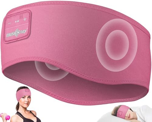 Sleep & Sports Bluetooth Headband with Ultra-Thin Speakers, 14-Hour Playtime, Sweat-Resistant