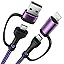 4 in 1 Fast Charging Cable 60W 6FT Apple MFi Certified USB C to Lightning Cable Nylon Braided USB A/C to C/Lightning Multi iPhone Charger Cord for iPhone 17 16 15 14 13 Pro/iPad/Samsung/MacBook