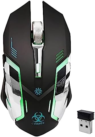 Silent Click Wireless Gaming Mouse with 7-Color LED & 30-Day Battery Life