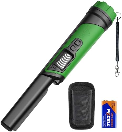 Waterproof Metal Detector Pinpointer with LCD Screen, 360° Detection & LED Light