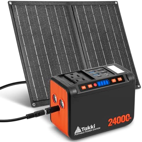 120W Peak Solar Generator with 21W Panel, 88Wh Portable Power Station for Outdoor Emergency