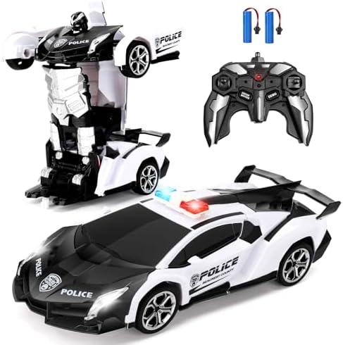 Transform RC Car with One-Button Deformation & 360° Rotation, 2.4Ghz Remote Control Toy for Kids Ages 3-12