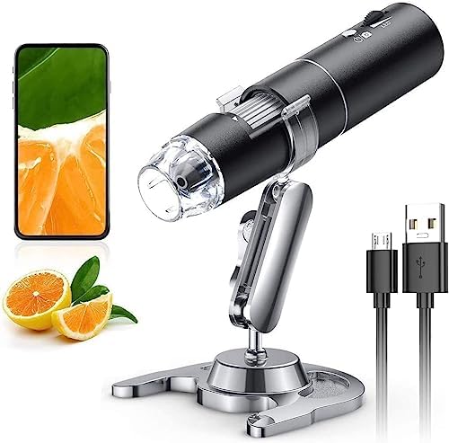 Wireless Digital Microscope with 50X-1000X Magnification, WiFi & USB Connectivity for Mobile Devices and Computers