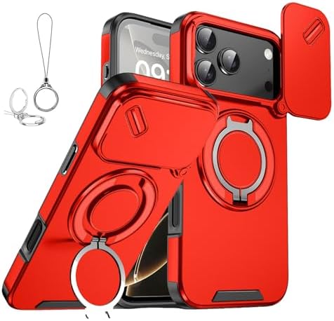 Slide Camera Protection Magnetic Stand Phone Case with Rotatable Kickstand