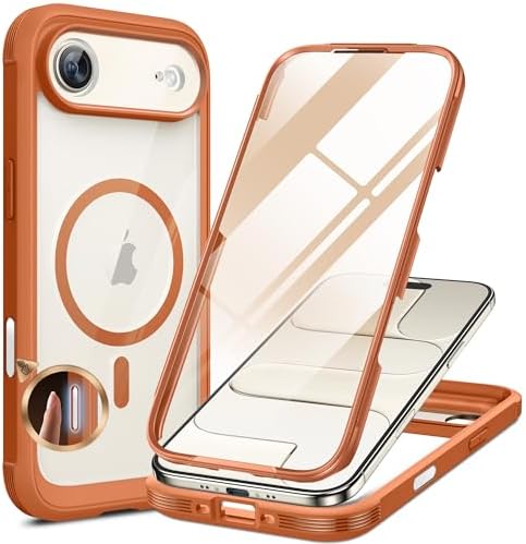 iPhone 17 Pro Max 6.9" Full-Body Case with Built-in Glass Screen & Camera Protector, Magnetic