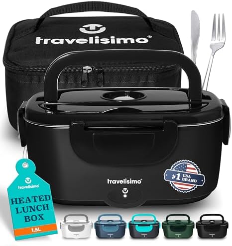 80W Electric Lunch Box with 1.5L Capacity - Portable Food Warmer for Travel & Work