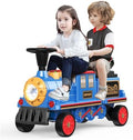 12V 2-Seater Kids Ride-On Train with Adjustable Seat, Storage & Music, Red