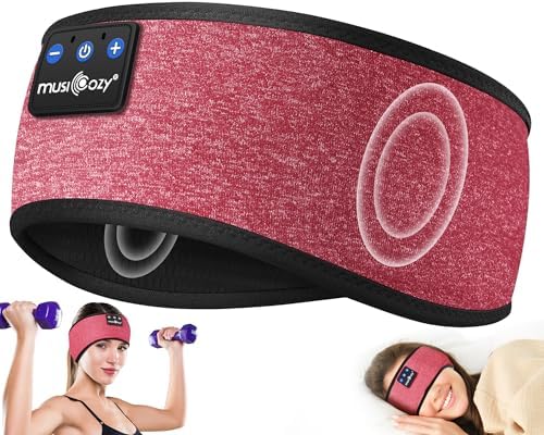 Sleep & Sports Bluetooth Headband with Ultra-Thin Speakers, 14-Hour Playtime, Sweat-Resistant