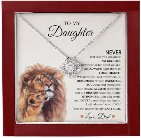 14K Gold Daughter Necklace with Heartfelt Message, Perfect Gift from Parents for Birthday or Graduation