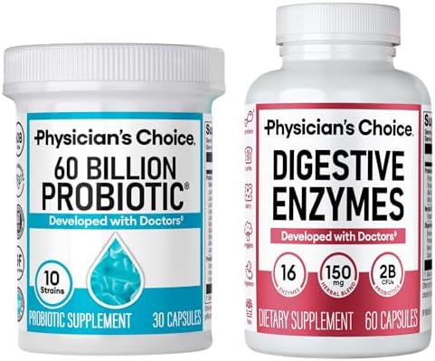 Advanced Gut Health Bundle: 60 Billion Probiotics + Digestive Enzymes for Digestive & Immune Support