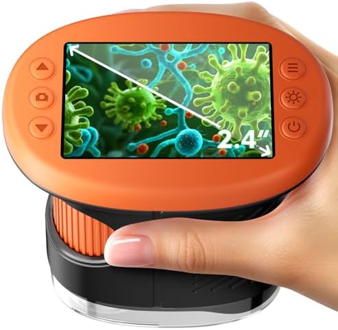 1000X Handheld Digital Microscope for Kids with 4K Screen & 12 Slides