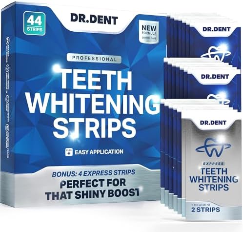 42-Count Purple Teeth Whitening Strips - 8x Brighter Smile, Enamel Safe, Non-Sensitive