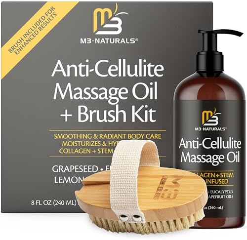Firming Body Massage Oil with Collagen & Stem Cell - Smooths Cellulite & Improves Skin Texture - 8 Fl Oz