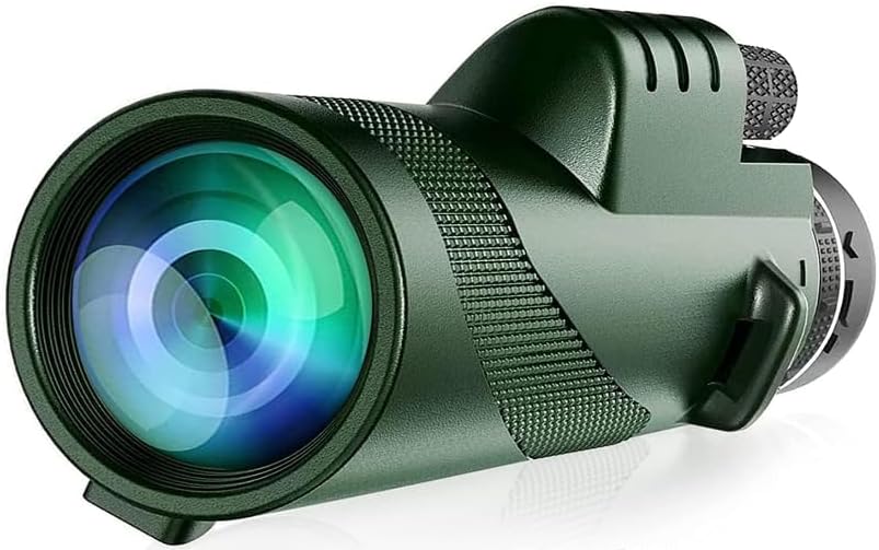 80x100 High Power Monocular with Smartphone Adapter & Tripod for Outdoor Observation