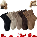 Women's Solid Mid Calf Socks - Cozy Warm Knit Crew Socks for Fall and Winter