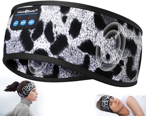 Sleep & Sports Bluetooth Headband with Ultra-Thin Speakers, 14-Hour Playtime, Sweat-Resistant