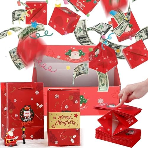 16-Piece Surprise Explosion Gift Box Set for Money and Gifts - Pop-Up Folding Design in Red