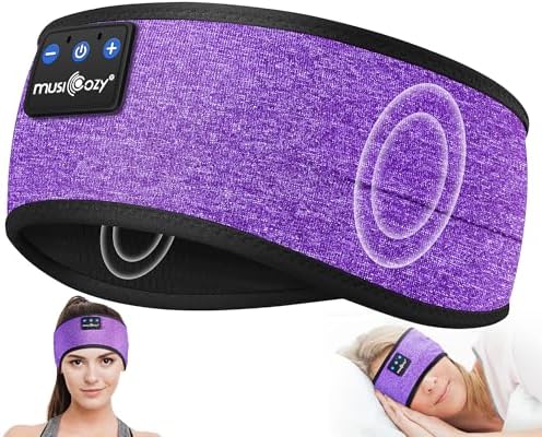 Sleep & Sports Bluetooth Headband with Ultra-Thin Speakers, 14-Hour Playtime, Sweat-Resistant