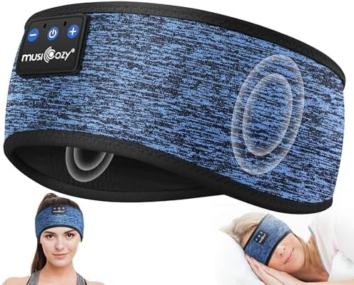 Sleep & Sports Bluetooth Headband with Ultra-Thin Speakers, 14-Hour Playtime, Sweat-Resistant