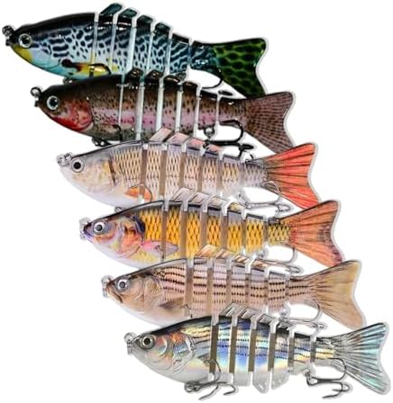 6PCS Multi-Jointed Slow Sinking Swimbaits for Bass Trout Freshwater Saltwater Fishing Lures