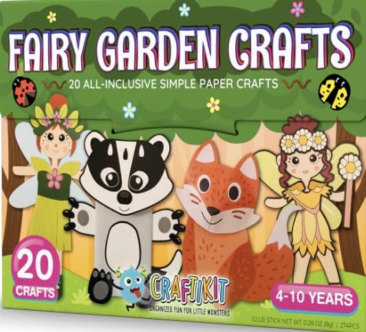20 Pre-Prepped Animal Crafts for Kids Ages 3-10, All-Inclusive Mess-Free Art Kit