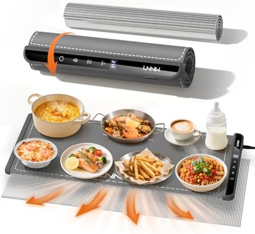 26x15 Inch Food Warming Mat with Heat-Resistant Pad, 6 Temperature & Timer Settings, Child Lock