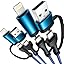 4 in 1 Fast Charging Cable 60W 6FT Apple MFi Certified USB C to Lightning Cable Nylon Braided USB A/C to C/Lightning Multi iPhone Charger Cord for iPhone 17 16 15 14 13 Pro/iPad/Samsung/MacBook
