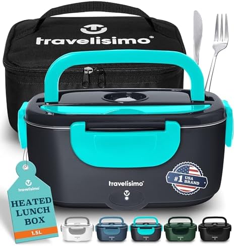 80W Electric Lunch Box with 1.5L Capacity - Portable Food Warmer for Travel & Work