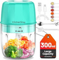 300ML Cordless Electric Garlic Chopper, Portable Mini Food Processor with USB Charging