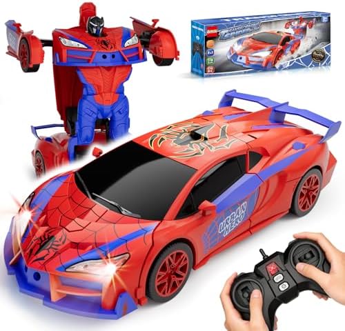 2-in-1 Transforming RC Car with 360° Spin, 2.4GHz Remote Control for Kids Ages 3-8