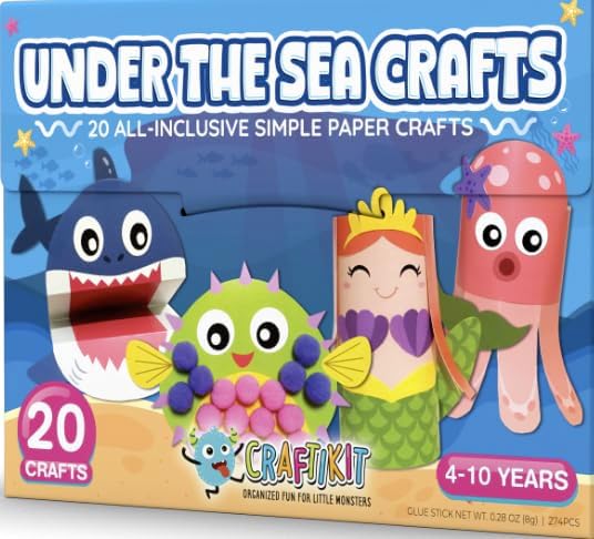 20 Pre-Prepped Animal Crafts for Kids Ages 3-10, All-Inclusive Mess-Free Art Kit