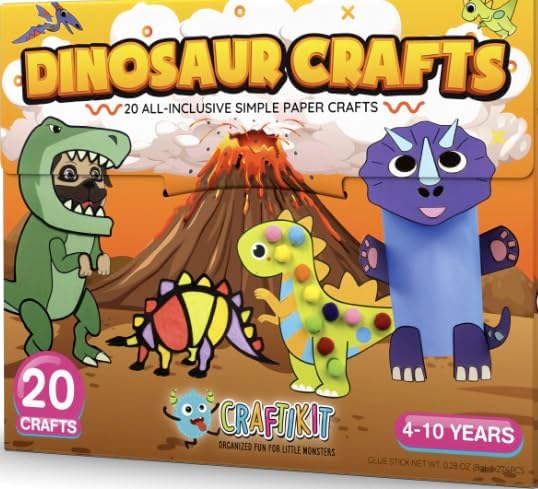 20 Pre-Prepped Animal Crafts for Kids Ages 3-10, All-Inclusive Mess-Free Art Kit