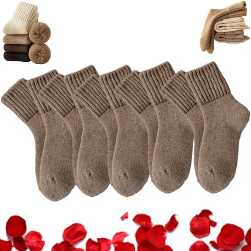 Women's Solid Mid Calf Socks - Cozy Warm Knit Crew Socks for Fall and Winter