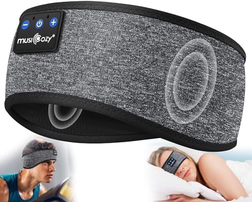 Sleep & Sports Bluetooth Headband with Ultra-Thin Speakers, 14-Hour Playtime, Sweat-Resistant
