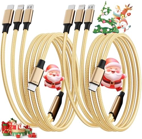 65W 4-in-1 Fast Charging Cable with E-Mark Chip, Multi-Port USB C Cable for Phones & Tablets