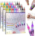12 Colors Nail Art Pens Set with 30 Stickers, Quick Dry Acrylic Markers for DIY Dotting Drawing Painting