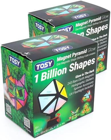 Magnetic Pyramid Puzzle: 14-Piece STEM Toy with 243 Magnets, 1 Billion Shapes
