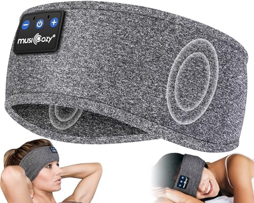 Sleep & Sports Bluetooth Headband with Ultra-Thin Speakers, 14-Hour Playtime, Sweat-Resistant