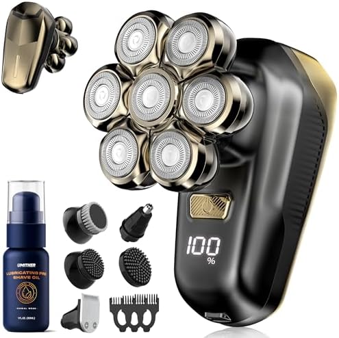 7D Magnetic Electric Shaver for Women, Waterproof Head Razor & Grooming Kit with 140-Min Runtime