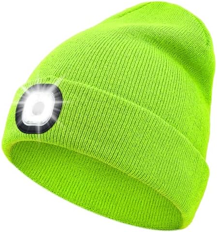 Rechargeable LED Beanie with Headlamp - Winter Hat with 3 Brightness Settings