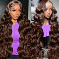 613 Blonde 28-Inch Body Wave Human Hair Wig with 13x6 HD Transparent Lace Front