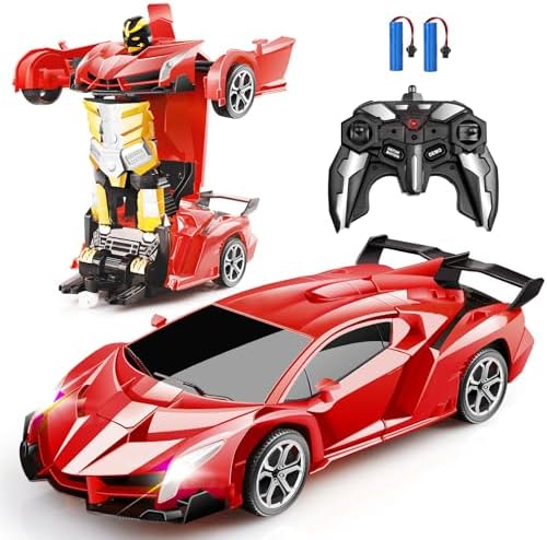 Transform RC Car with One-Button Deformation & 360° Rotation, 2.4Ghz Remote Control Toy for Kids Ages 3-12