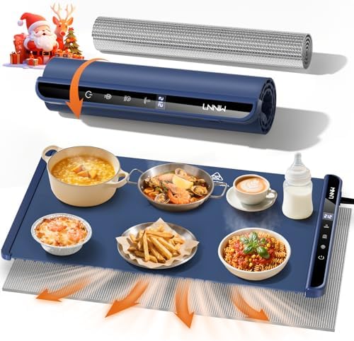 26x15 Inch Food Warming Mat with Heat-Resistant Pad, 6 Temperature & Timer Settings, Child Lock