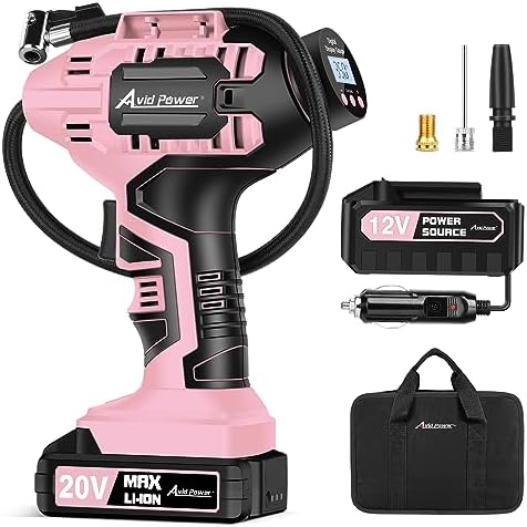 20V Cordless Tire Inflator with Auto Shut-off, Digital Gauge & Dual Power Supply