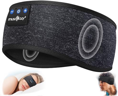 Sleep & Sports Bluetooth Headband with Ultra-Thin Speakers, 14-Hour Playtime, Sweat-Resistant