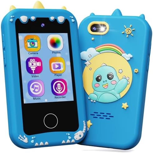 Kids Smart Phone Toy with Touchscreen, Dual Camera & Learning Games for Ages 3-8, Blue