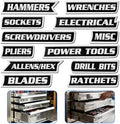 12-Pack Magnetic Toolbox Labels for Steel Storage - Quick Identification & Reusable