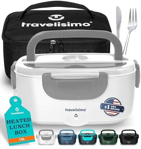 80W Electric Lunch Box with 1.5L Capacity - Portable Food Warmer for Travel & Work