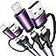 4 in 1 Fast Charging Cable 60W 6FT Apple MFi Certified USB C to Lightning Cable Nylon Braided USB A/C to C/Lightning Multi iPhone Charger Cord for iPhone 17 16 15 14 13 Pro/iPad/Samsung/MacBook