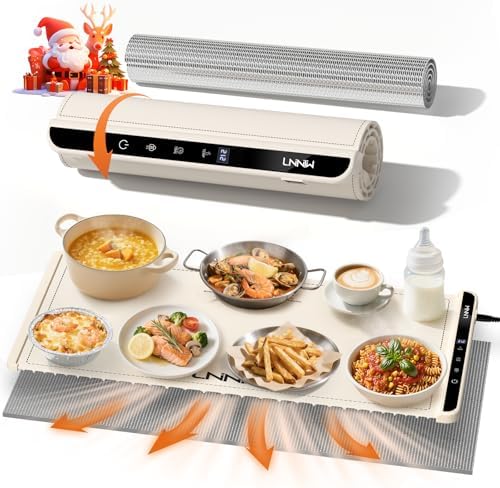 26x15 Inch Food Warming Mat with Heat-Resistant Pad, 6 Temperature & Timer Settings, Child Lock